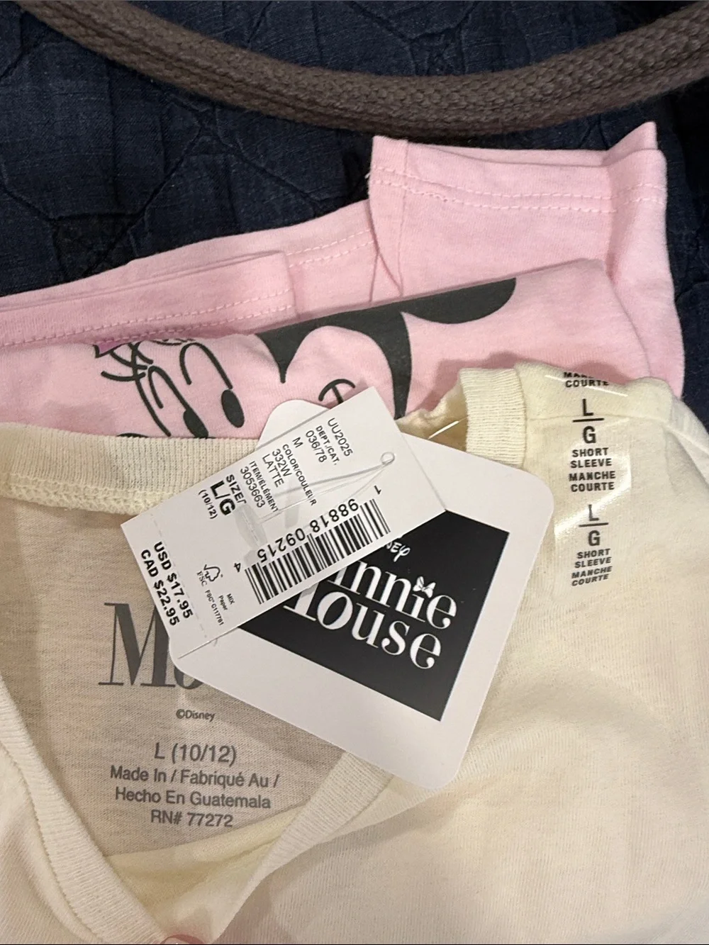 NWT S/3 Disney T-Shirts & 1 Pajama Set